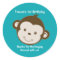 Cute Mod Monkey Custom Birthday Favour Stickers #2