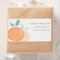 Cute Modern Abstract Orange Fruity Bold Address