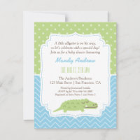 Cute Modern Alligator Baby Shower Party