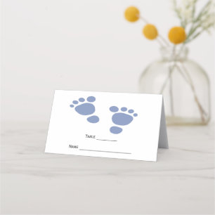 Cute Modern Baby Footprint Baby Shower Place Card