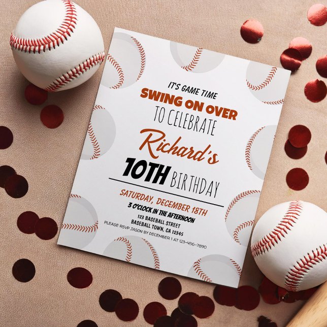 Cute Modern Baseball Budget Birthday Invitation (Creator Uploaded)