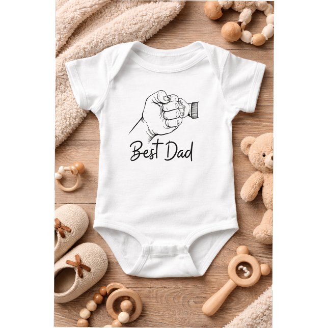 Cute Modern Best Dad  Baby Bodysuit (Creator Uploaded)