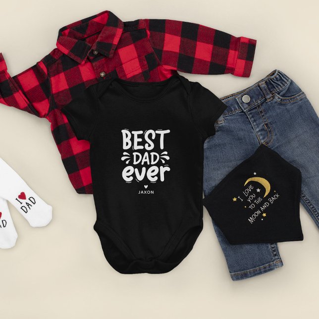 Cute Modern Best Dad Ever  Baby Bodysuit (Creator Uploaded)