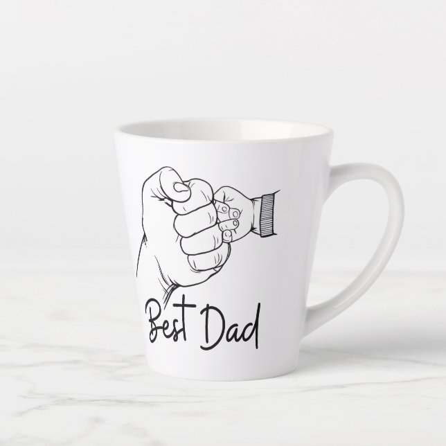 Cute Modern Best Dad  Latte Mug (Right)