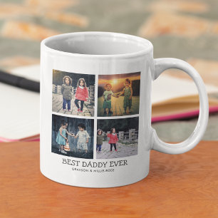 Cute Modern Best Daddy Ever Photo Collage Coffee Mug