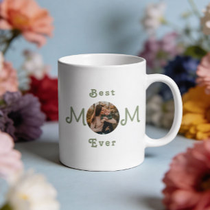 Cute Modern Best Mum Ever Custom Photo Mug