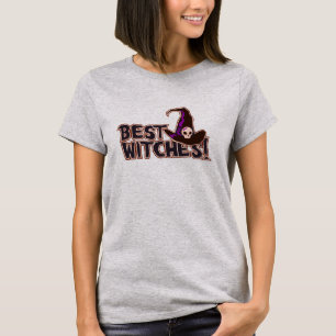Cute Modern Best Witches Halloween Pun typography  T-Shirt