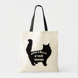 Cute Modern Black Cat Mom Tote Bag