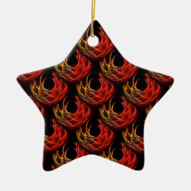 Cute Modern Boho Elegant Abstract Art Pattern #503 Ceramic Ornament (Front)