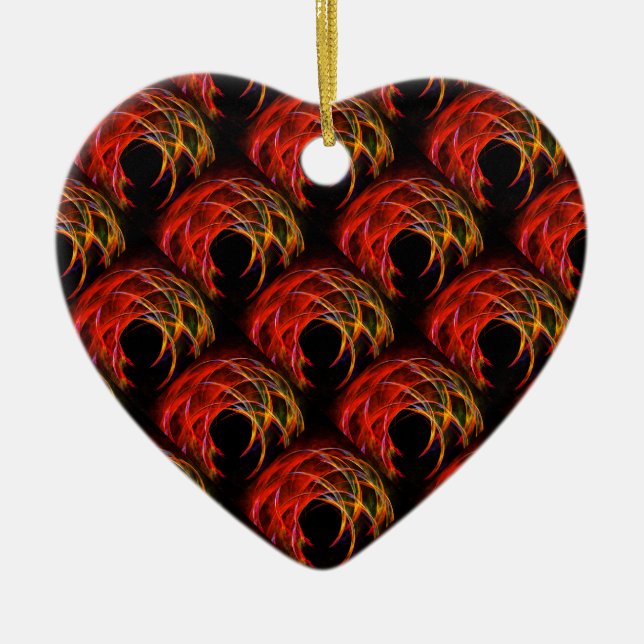 Cute Modern Boho Elegant Abstract Art Pattern #503 Ceramic Ornament (Front)