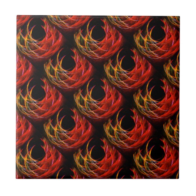 Cute Modern Boho Elegant Abstract Art Pattern #503 Ceramic Tile (Front)