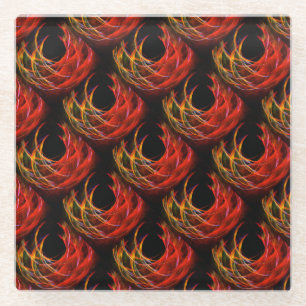 Cute Modern Boho Elegant Abstract Art Pattern #503 Glass Coaster
