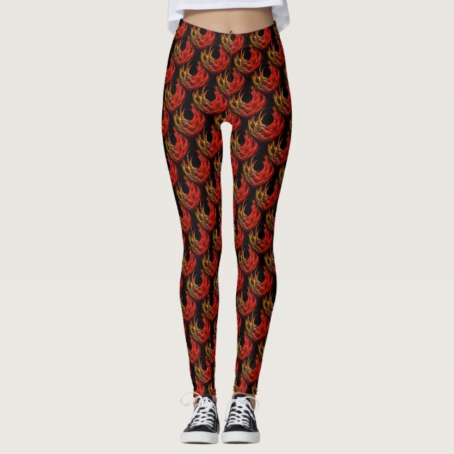 Cute Modern Boho Elegant Abstract Art Pattern #503 Leggings (Front)