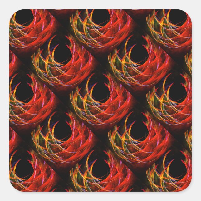 Cute Modern Boho Elegant Abstract Art Pattern #503 Square Sticker (Front)