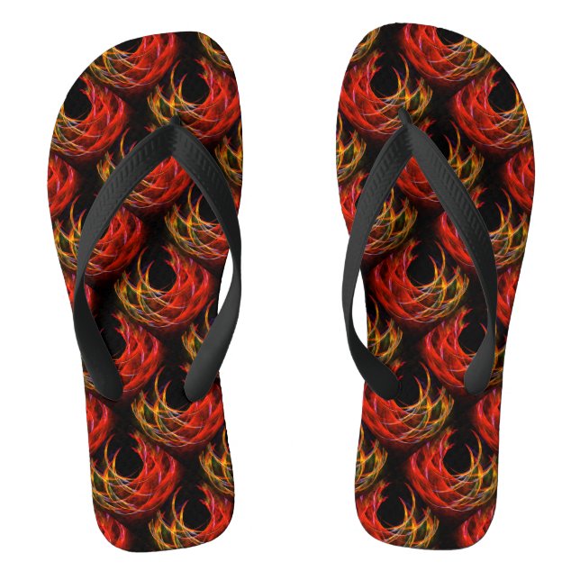Cute Modern Boho Elegant Abstract Art Pattern #503 Thongs (Footbed)