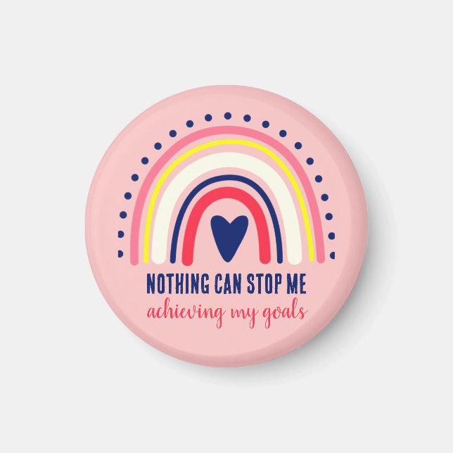 CUTE MODERN BOHO RAINBOW INSPIRATIONAL QUOTE MAGNET (Front)