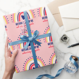 CUTE MODERN BOHO RAINBOW INSPIRATIONAL QUOTE WRAPPING PAPER
