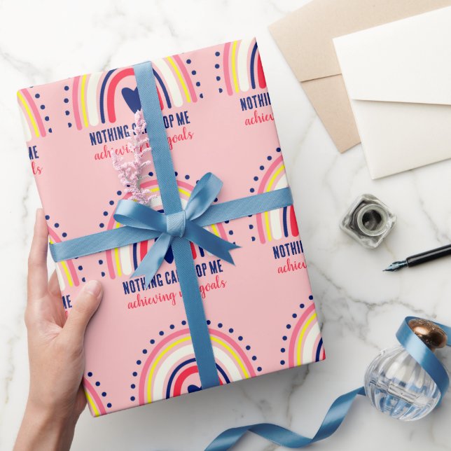 CUTE MODERN BOHO RAINBOW INSPIRATIONAL QUOTE WRAPPING PAPER (Gifting)