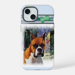 Cute Modern Boxer Dog Art iPhone 15 Case