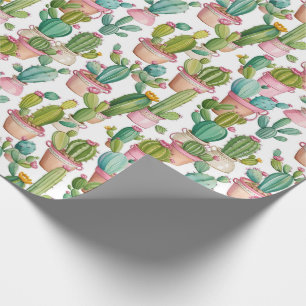 Cute Modern Cacti Patterned  Wrapping Paper