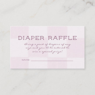 Cute Modern Chequered Baby Shower Diaper Raffle Enclosure Card