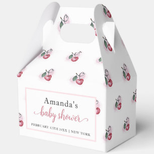 Cute Modern Cherry Berry Sweetheat Baby Shower Favour Box