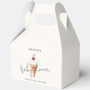 Cute Modern Cherry Scoop Ice Cream Baby Shower  Favour Box
