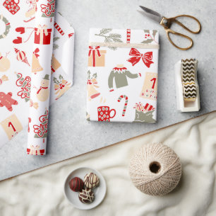 Cute Modern Christmas Pattern Wrapping Paper