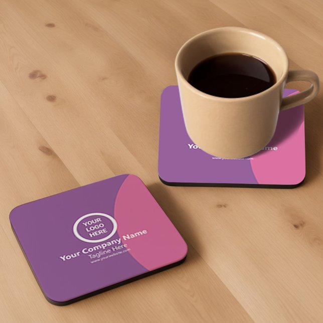 Cute Modern Clean Customisable Company Marketing Coaster (Creator Uploaded)