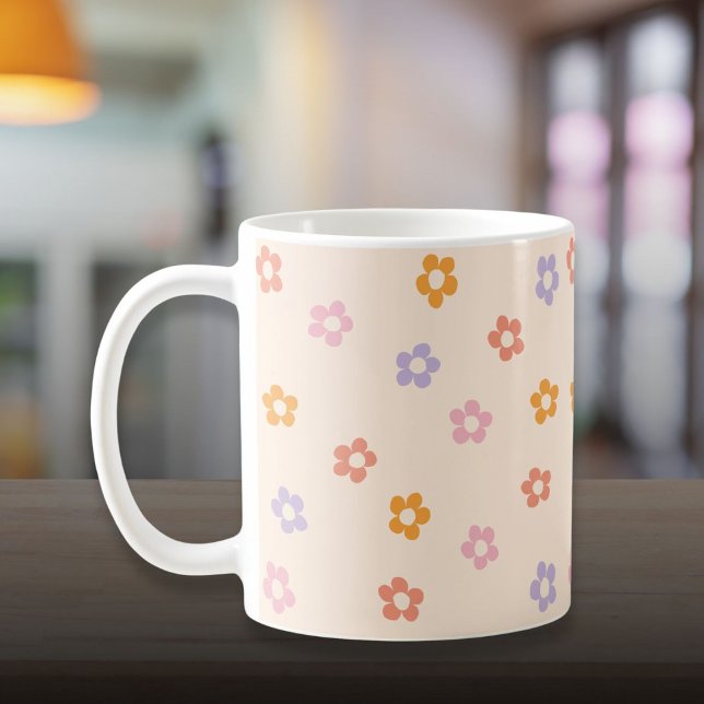 Cute Modern Coloured Daisy Pattern Coffee Mug (Cute Modern Colored Daisy Pattern Coffee Mug)