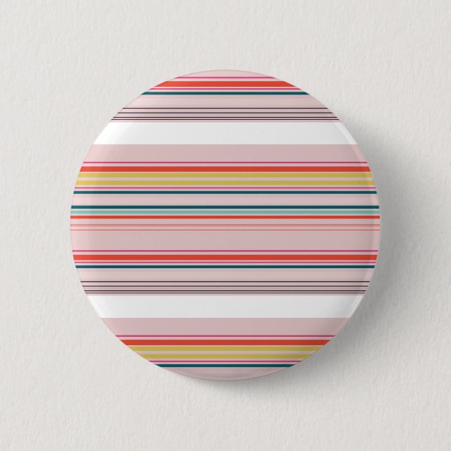 Cute modern colourful stripes 6 cm round badge (Front)
