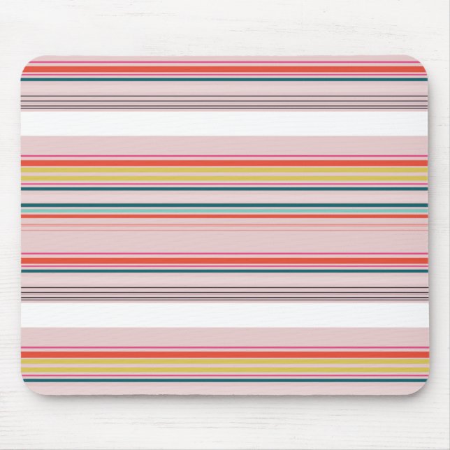 Cute modern colourful stripes mouse pad (Front)