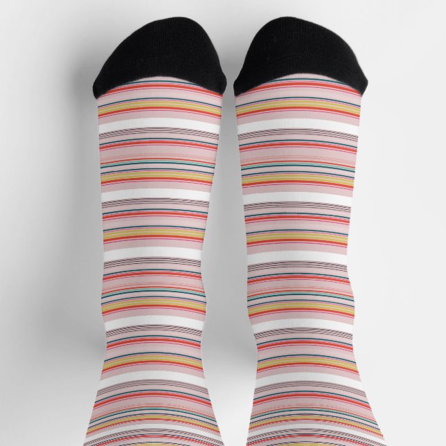 Cute modern colourful stripes socks (Top)