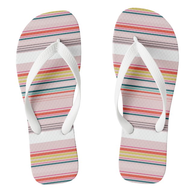 Cute modern colourful stripes thongs (Footbed)