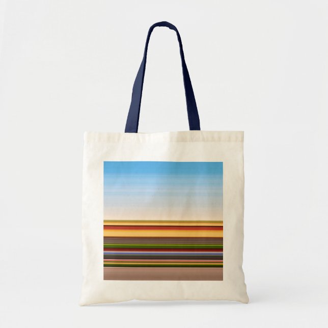 Cute modern colourful stripes tote bag (Front)