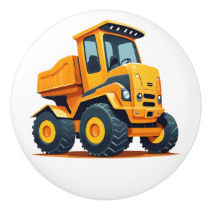 Cute Modern Construction Truck Personalised Ceramic Knob