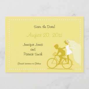 CUTE Modern Couple on Bicycle Save the Date