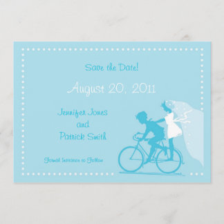 CUTE Modern Couple on Bicycle Save the Date