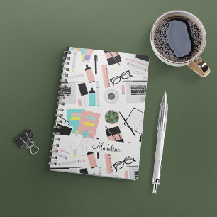 Cute Modern Custom Desktop Pattern Padfolio Notebook