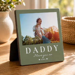 Cute Modern DADDY Father's Day Custom Text Photo Plaque