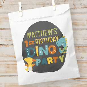 Cute Modern Dino Dinosaur Kid's Birthday Party Favour Bag