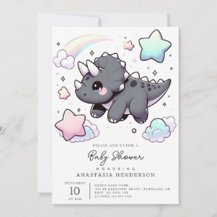 Cute Modern Dinosaur Baby Shower Invitation