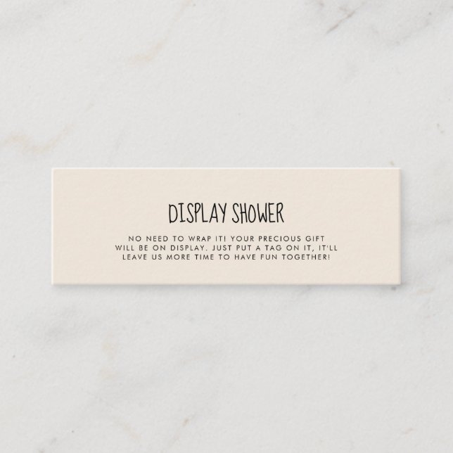 Cute modern Display shower card insert (Front)