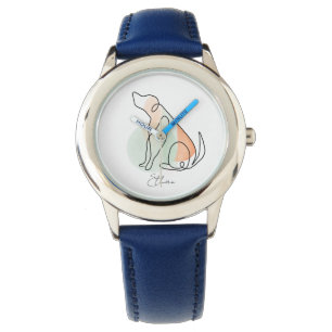 Cute modern dog personalized kids watch