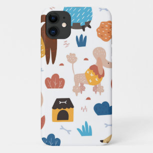 Cute modern dogs pattern dogs iPhone 11 case
