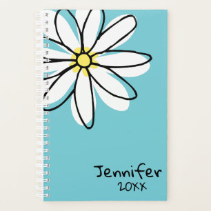 Cute modern Doodle Daisy Trendy Custom Planner