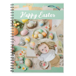 Cute Modern Easter collage scrapbook photo  Notebook