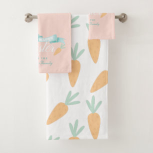 Cute Modern Easter Personalised Bath Towel Set