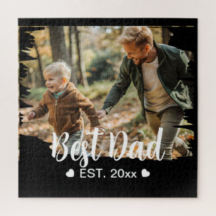 Cute Modern Elegant Dad Personalised Photo  Jigsaw Puzzle
