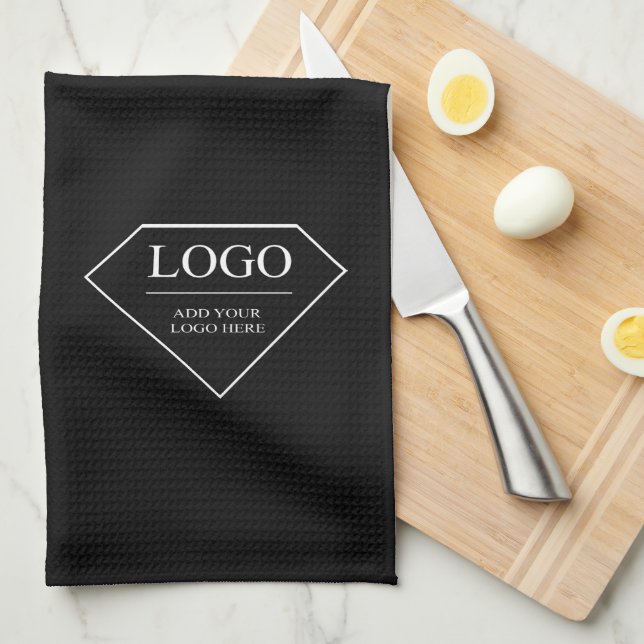 Cute Modern Elegant Personalised Wedding Gift Tea Towel (Quarter Fold)